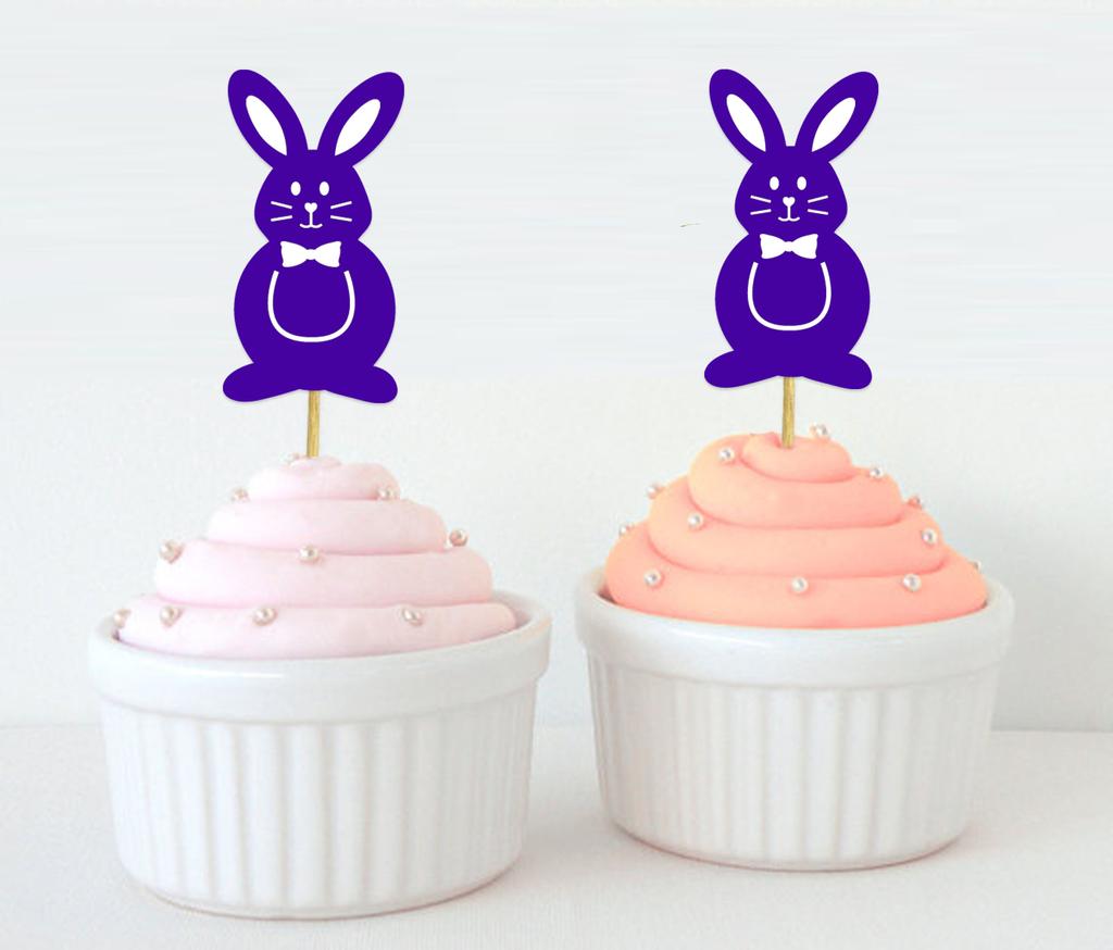 Darling Souvenir | Třpytivé zlaté velikonoční zajíček, ozdoby na muffiny, dezertní dekorace, ozdoby na muffiny - sada