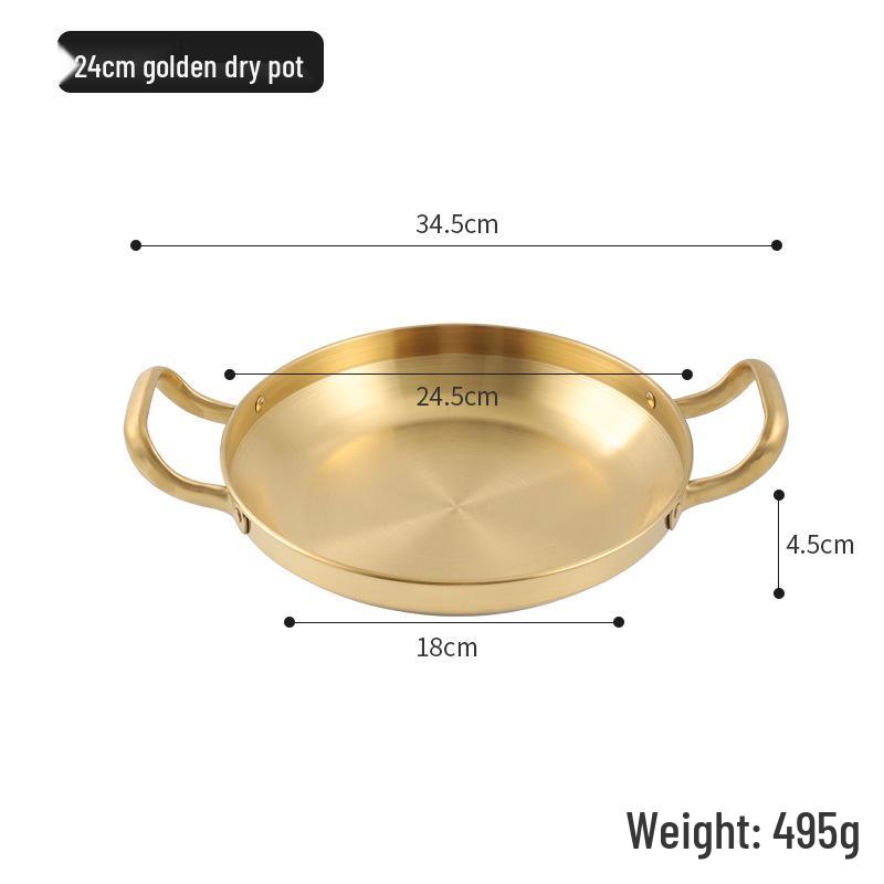 Korean Stainless Steel Double-Ear Hot Pot for Seafood and Rice