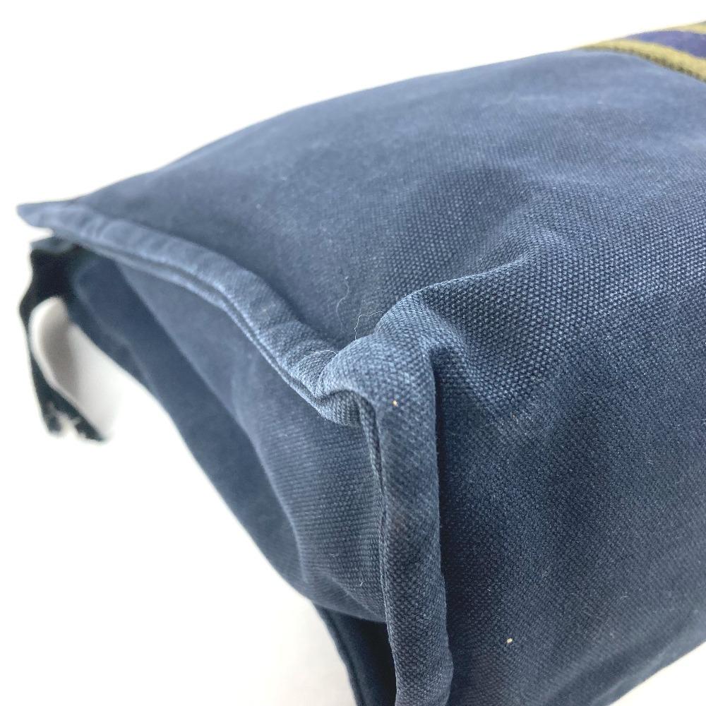 HERMES Fourre Tout Bag Pouch Bag Clutch bag cotton Navy