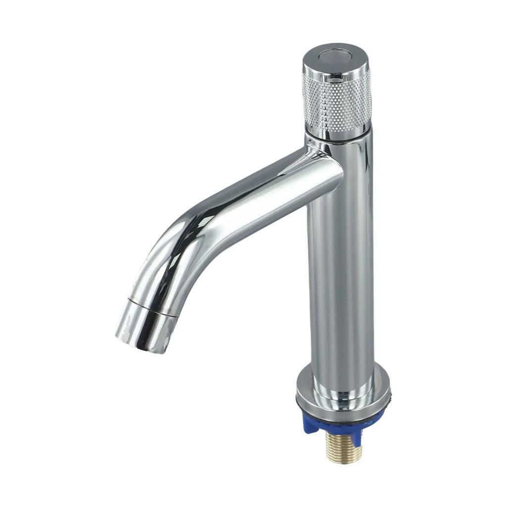Basin Faucet Bathroom Washbasin Water Tap Single Cold Water Basin Sink Tap Stainless Steel Modern Household Bathroom Faucet