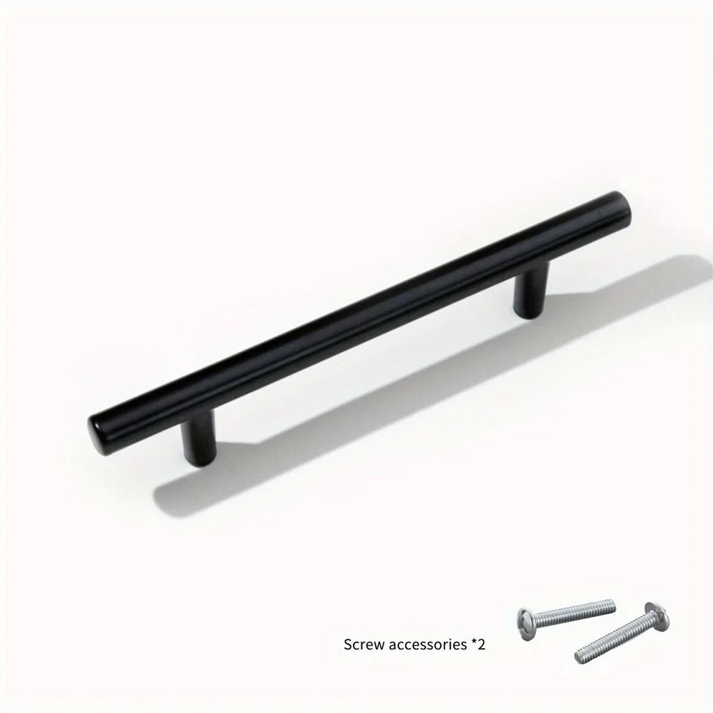 1pc Aluminum Alloy Black Cabinet Handles, Solid Kitchen Cupboard Pulls Drawer Knobs, Furniture Hardware Handle