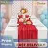 Christmas Red Table Runner Multi-Purpose Soft Cheesecloth Tables Cloth Pleated Semi-Sheer Backdrop Wedding Party Decor