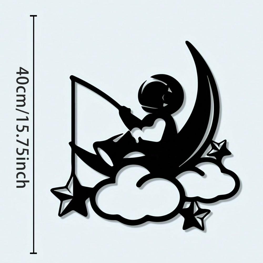 

Astronaut Star Moon Wrought Iron Wall Art Modern Metal Home Decor Space Themed Gift 40x40 різнокольоровий