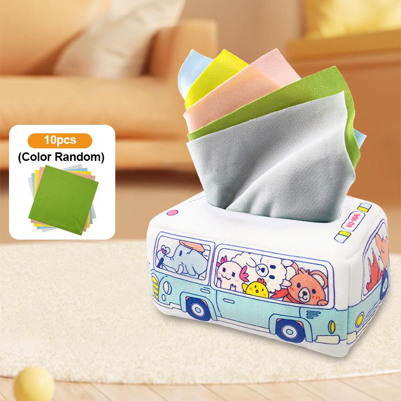 

Montessori Style Playthings ideal for Babies and Toddlers Simulate a Small CHILD S Paper Towel Drawer featuring 10 Soft Silk Scarves
