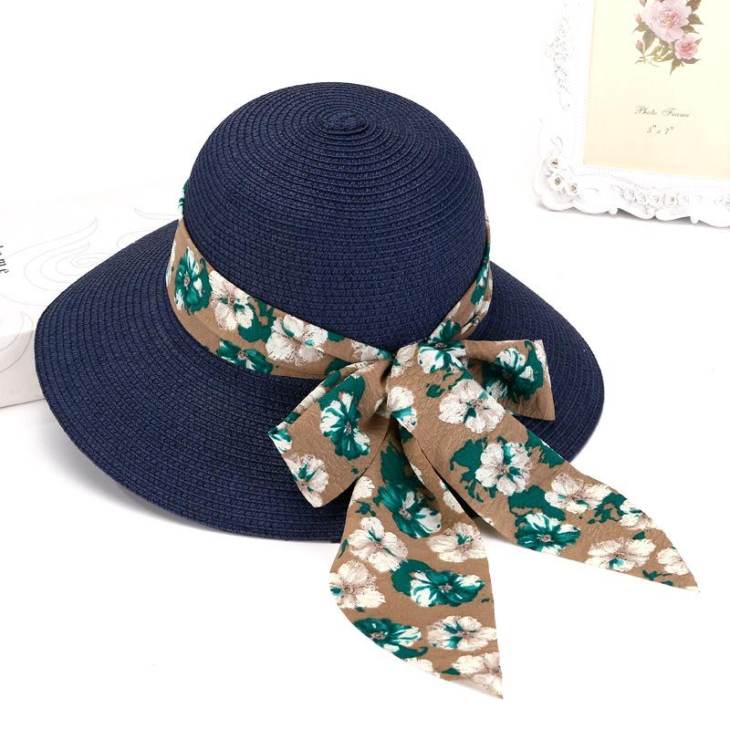 2025 Summer Women's Bowknot Straw Hat New Beach Big Brimmed Hat Foldable Travel Seaside Vacation Travel Outdoor Sunscreen Caps