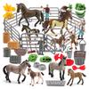 Cross-Border Horse Farm Simulation Set: Children's Pinto Horse, Fence, Tools, Haystack Scene Decoration