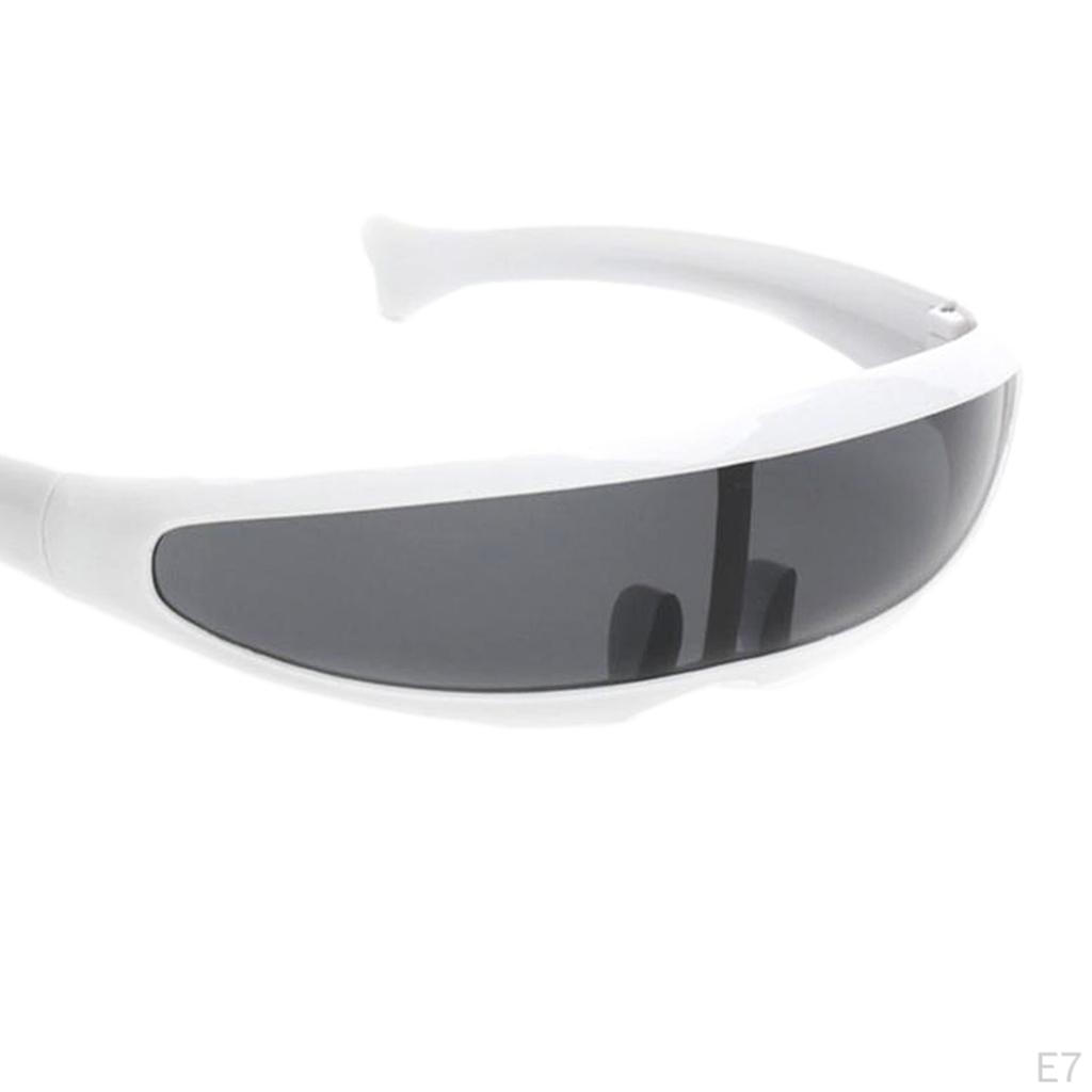Futuristiske Smale Kyklop Farge Speilglass Visir Solbriller