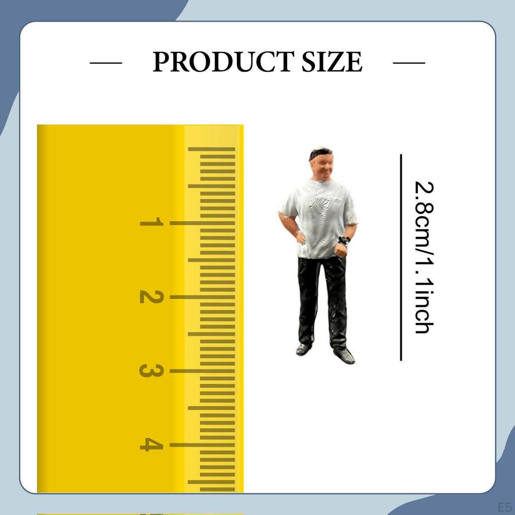 1/64 Miniature Figure Hand Painted 1:64 Scale Resin People Mini Figurine for Crafts