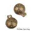 1-15pcs Vintage Tiger Head Brass Bells 13 Sizes Ethnic Copper Small Bell For Key Chain Pet Collar Crafts DIY Supplies Home Decor