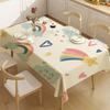 Cloud Rainbow Cartoon Waterproof Rectangle Tablecloth Fiesta Home Decor Dining Room Decor Reusable Table Cover Party Supplies