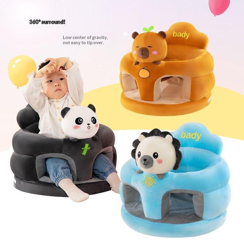 1Pcs Learning To Sit Feeding Chair Cute Baby Sofa Support Seat Cover Plush Chair Toddler Nest Puff Washable Without Filler