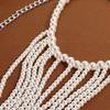 European and American women's multi-layer pearl body chain fashionable personalized beaded chest chain retro hollow body jewelry
