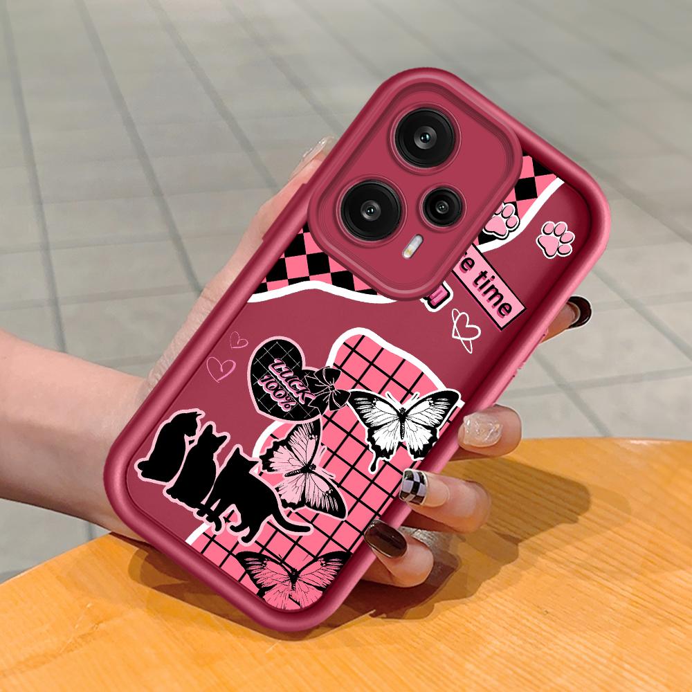 Weiches Silikon-Telefongehäuse mit quadratischem Leiterdruckmuster, vollständige Abdeckung, Kamera, stoßfestes Schutzgummigehäuse für Xiaomi Redmi