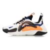 Li-Ning Tecido Starfire Leve Antiderrapante Cano Baixo Sapatos Esportivos Casuais Masculinos Tênis Branco Laranja AGLQ057-6