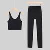 Lulu U-Back Sports Tank & 9-Point Yoga Pants Set with Bare-Feel Push-Up Bra for Women's Fitness