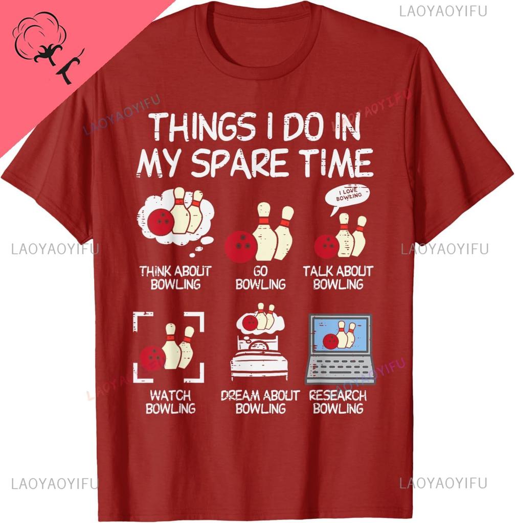 Things I Do Spare Time Bowling Funny Bowler Unisex Women Kids TShirt Y2k Kawayi Couple Custom TShirt  Camisas Streetwear