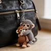 Yousheng Crochet Monkey Keychain Handmade Knitted Cute Monkey Bag Charm for Backpack Purse Keys Emotional Support Gift for Family Friends