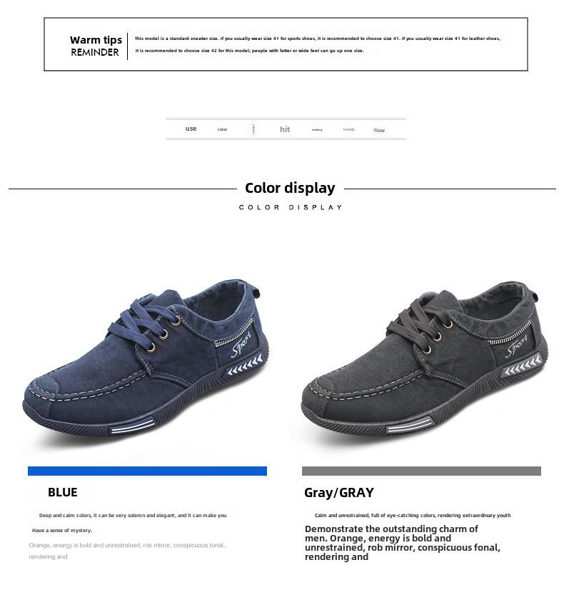 Pánské boty pro volný čas: Plátěné tenisky s měkkou podrážkou, Prodyšné nazouvací tenisky s nízkým svrškem