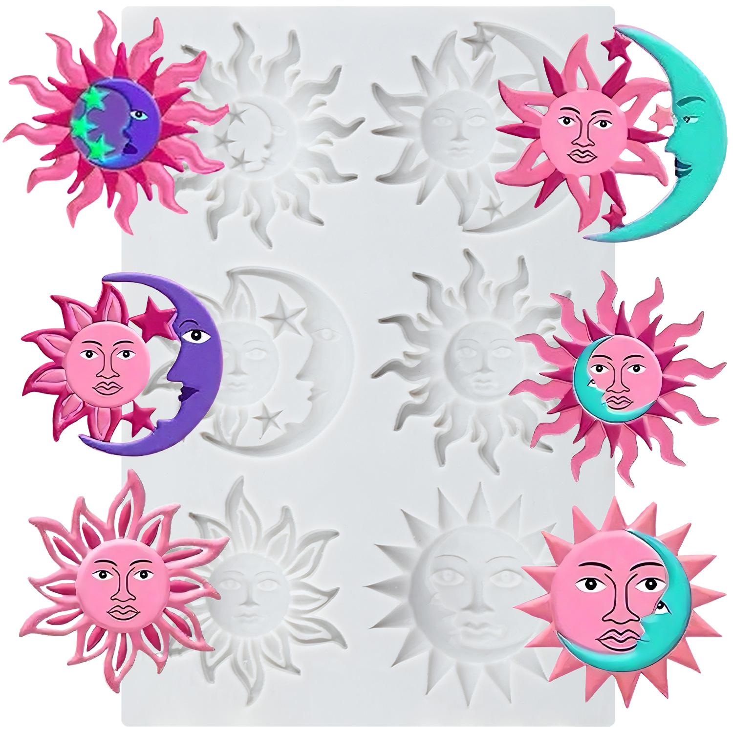 

Солнце Луна Лицо Звезда Силиконовая Форма Рамадан Ид Мубарак Формы для Мастики Инструменты для Украшения Торта Тематический Торт Десерт Украшенный Шоколад Конфетная Форма серый