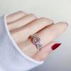 18k White Gold Horse Hoof Diamond Luxury Group Inlaid Ring Square Diamond Ring Womens Ring
