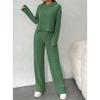 Women S Casual Knit Hoodie Sweatshirt And Pants Set
