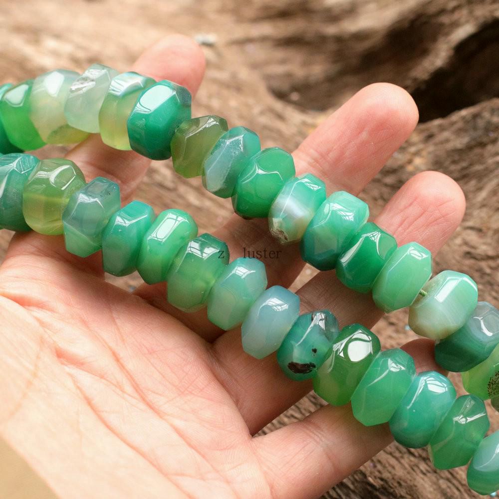 Handmade Natural Agate Faceted Octagonal Beads Necklace - Fashion Jewelry Accessory
