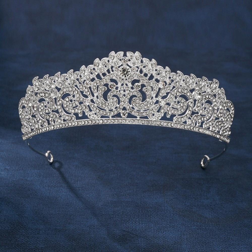 Shiny Rhinestone Tiara Baroque Crown Hair Accessory Exquisite Princess Crown  Women