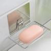 1/2pcs-Stainless Steel Soap Rack Punch-free Nail-free Bathroom Single Layer Drain Wall Hanging Sucker Soap Box Luxury Shelf