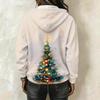 Women's Long Sleeve Christmas Print Pullover Hoodie with
