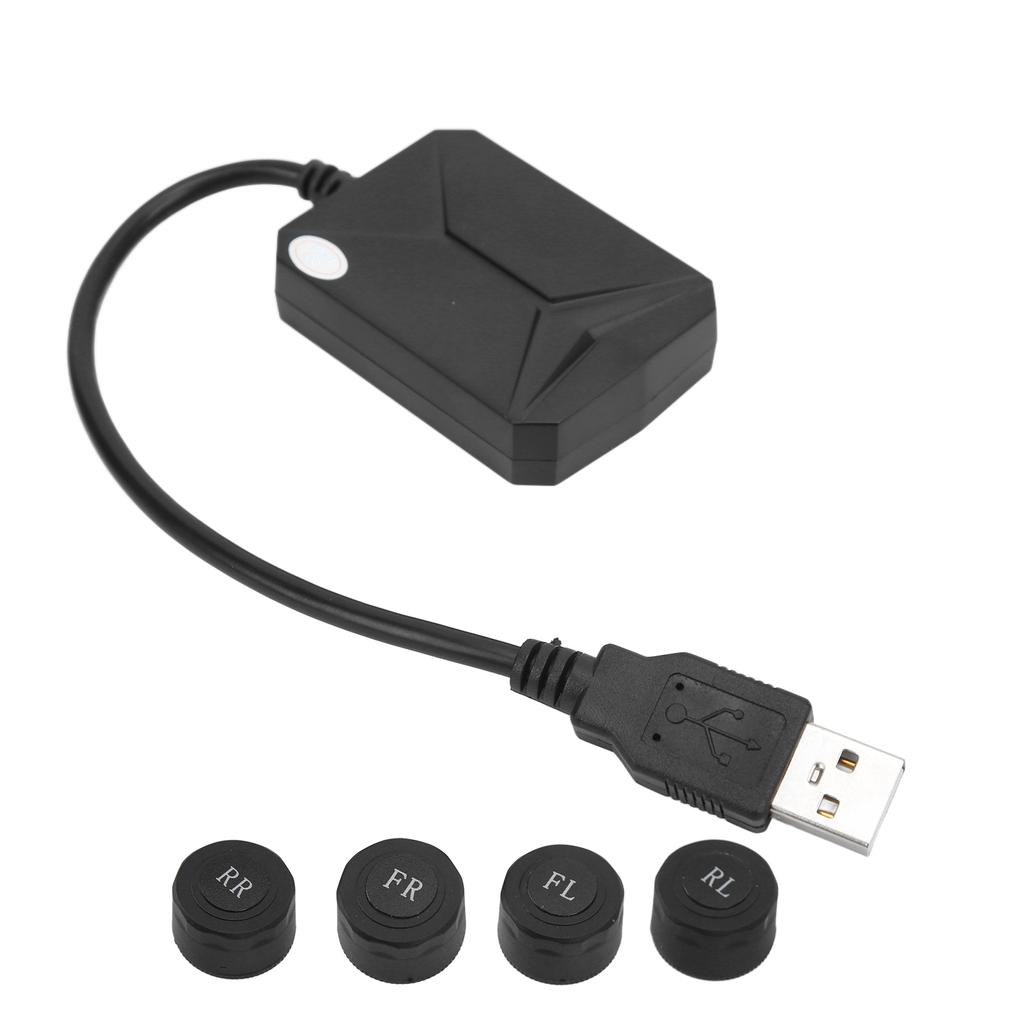 Tire Pressure Monitoring System with Wireless 4 Internal External Sensor for Android Navigation USB Interface Universal