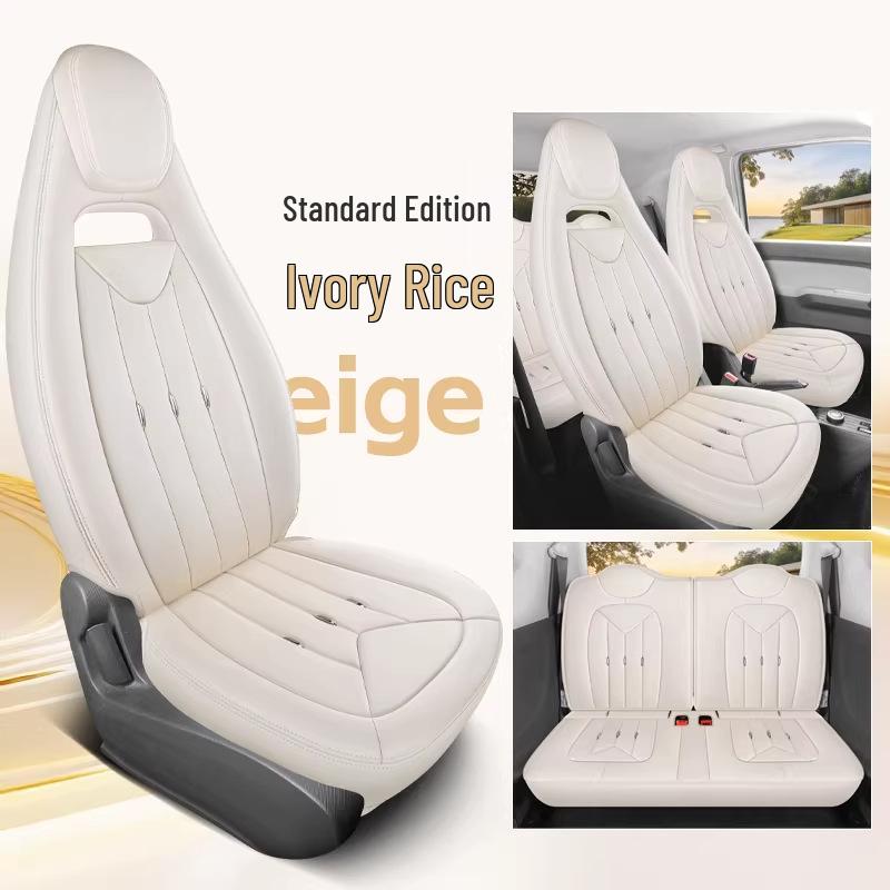 

Wuling Hongguang MiniEV Leather Seat Covers - All-Season Full Coverage Cushions As shown in picture