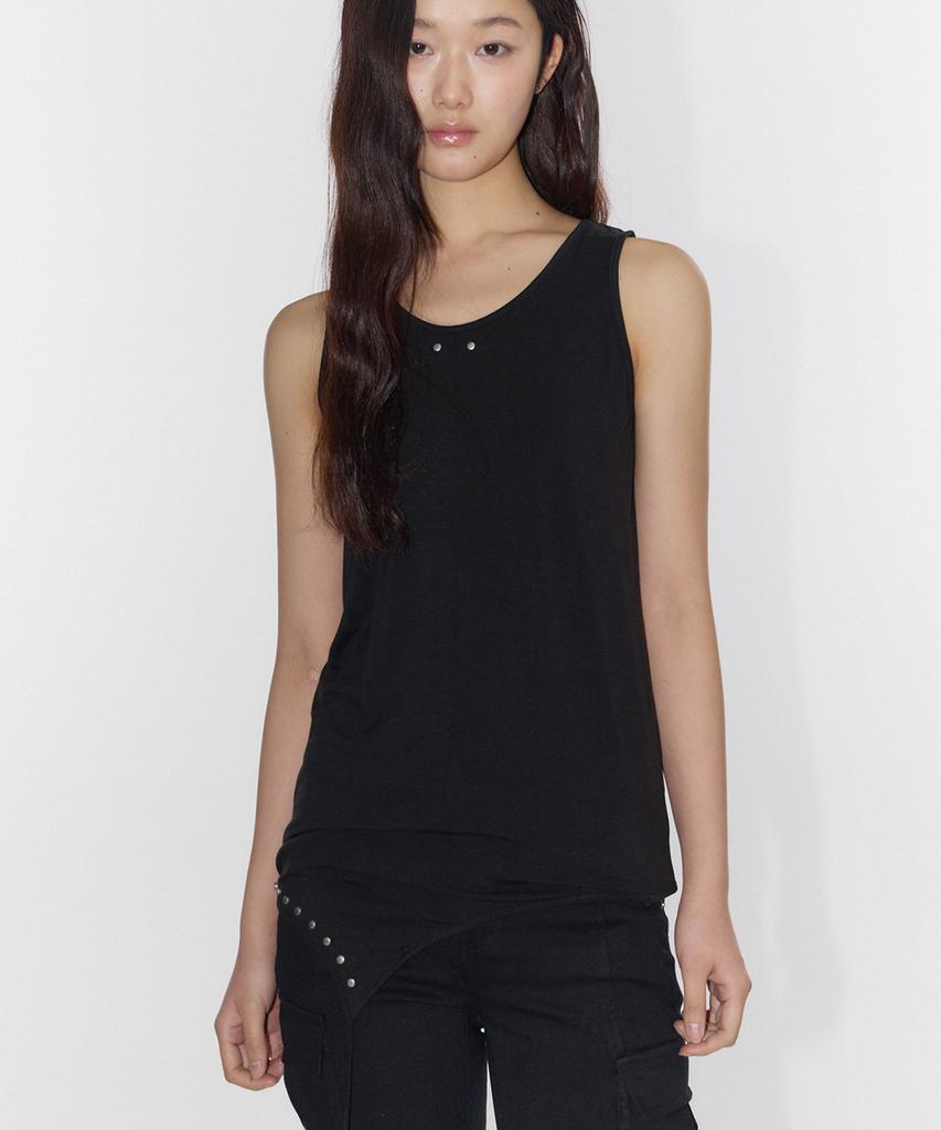 PLACE STUDIO Studded Asymmetrical Strap Soft Sleeveless Layered_3 Colors