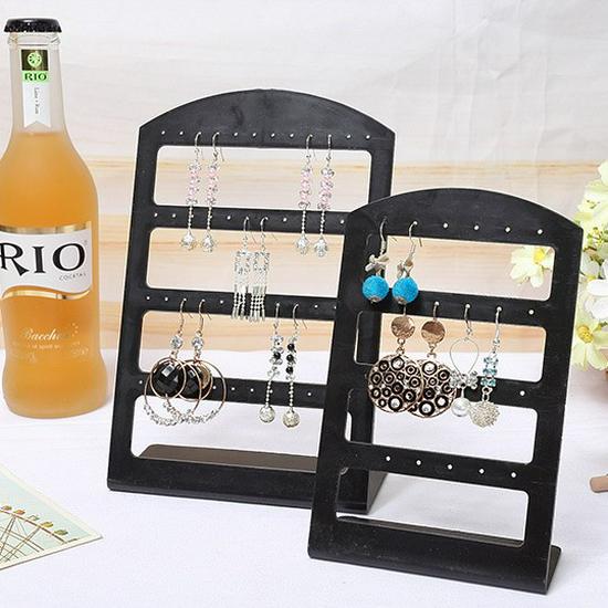 Zhiyu 24-Pair Black Plastic Earring Display Stand