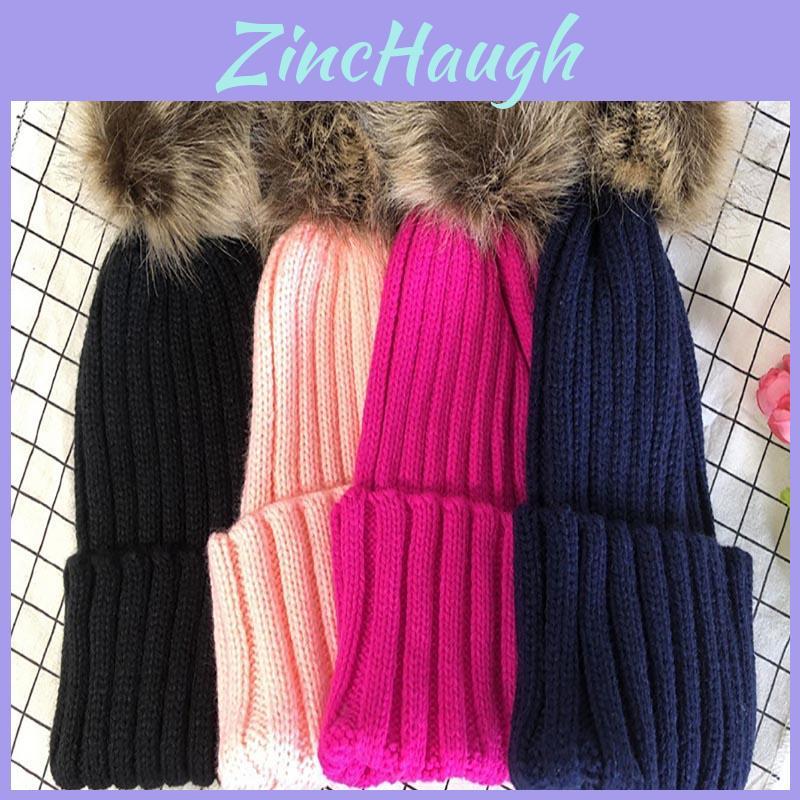 Cozy Womens Winter Hat With Fluffy Pom-pom And Stylish Folded Cuff Design