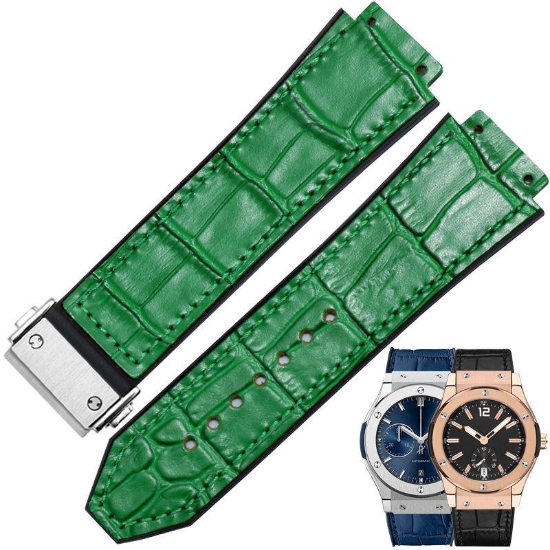 

Watchband for HUBLOT BIG BANG 25*19mm Genuine Leather Waterproof Men s Watch Strap Chain Watch Rubber Bracelet Wristband 25-19mm