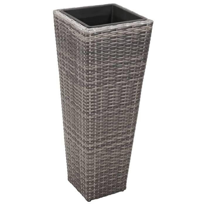 VidaXL Lits surélevés de jardin 3 pcs Résine tressée Gris