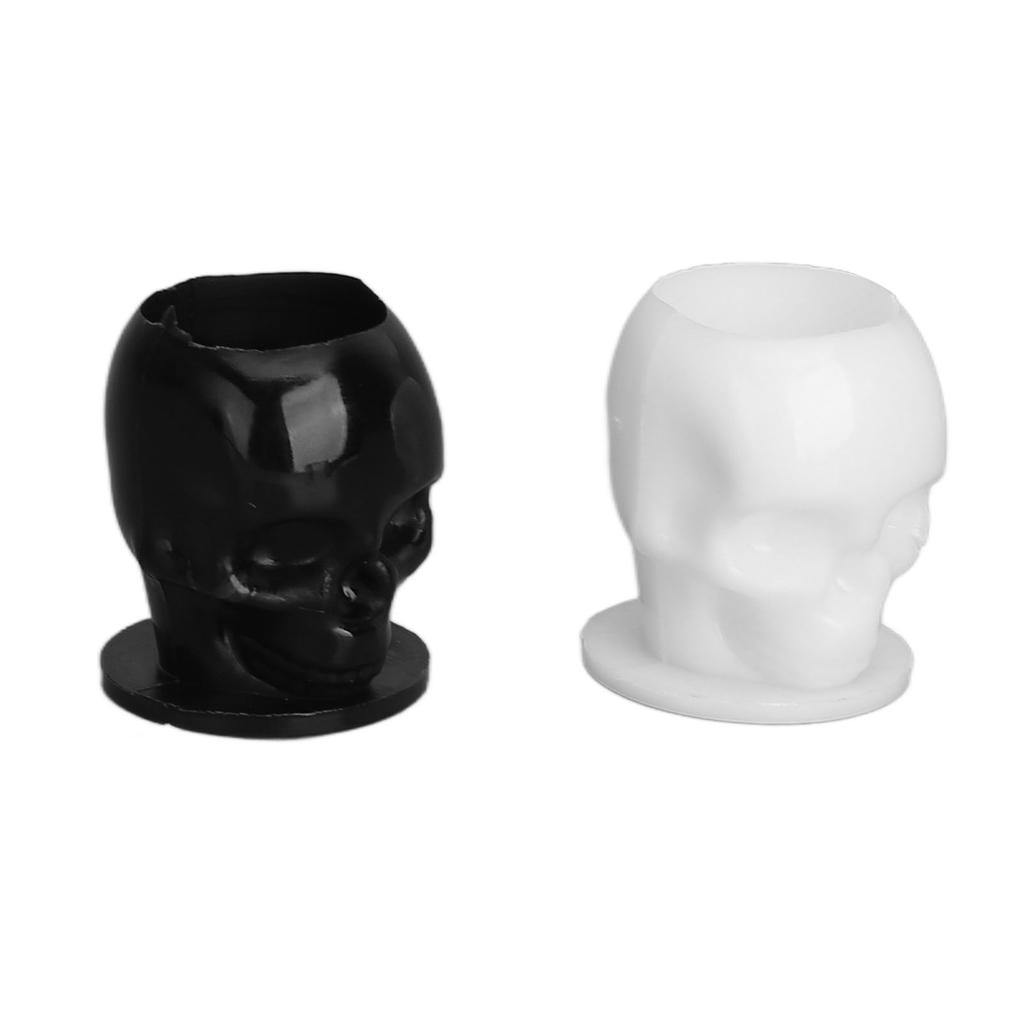 400pcs Tattoo Ink Cups Skull Shaped Stable Standing Thicken Microblading Pigment Cups Black White