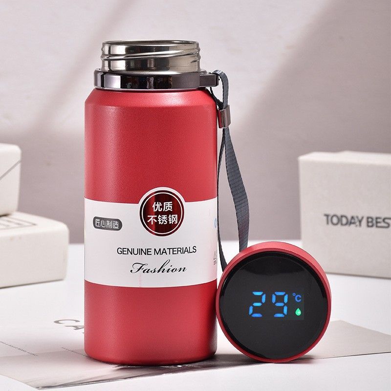 Large capacity intelligence Thermos Cup 800ml Vacuum Flasks Portable Stainless Steel Thermos Cup Water Bottle Travel Tea Mug Office Thermos Cup