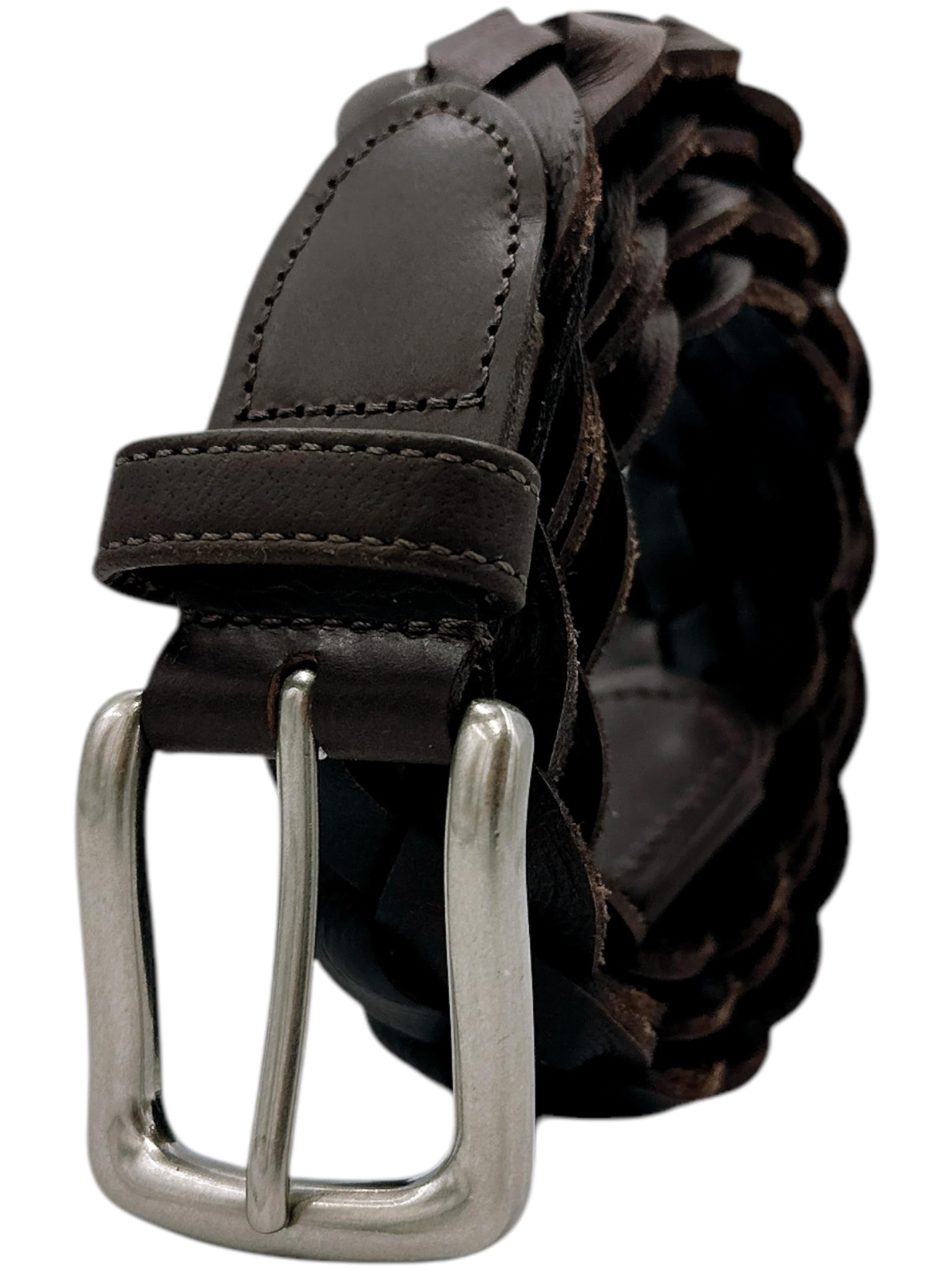 

Made in Japan Mesh Belt Cowhide 30mm Belt Genuine Leather Business Casual Day Gift Present Celebration Dark Brown [Iida Kobo] [SADO BELT] Hand-woven