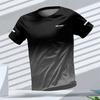 Men's T-shirt Outdoor Sports Running T-shirts Letter Gradient Pattern 3D Printing T Shirts Quick Drying Short Sleeve Top
