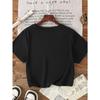 Letter Print T-shirt, Short Sleeve Crew Neck Casual Top for Summer & Spring, Women's Clothing