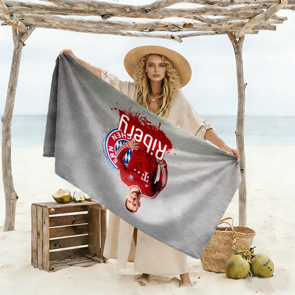 Football Player Celebration Moment Beach Towel Super Soft Microfiber Quickdry Fabric Comfortable Lightweight