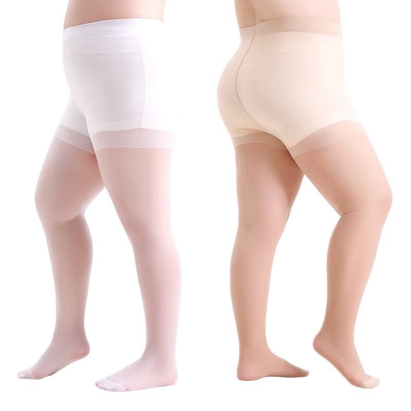 Women Plus Size 20 Denier Sheer Tights High Waist Nylon Pantyhose Super Elastic Xl-4Xl Large Size For Big Ladies 150Kg/330Lbs