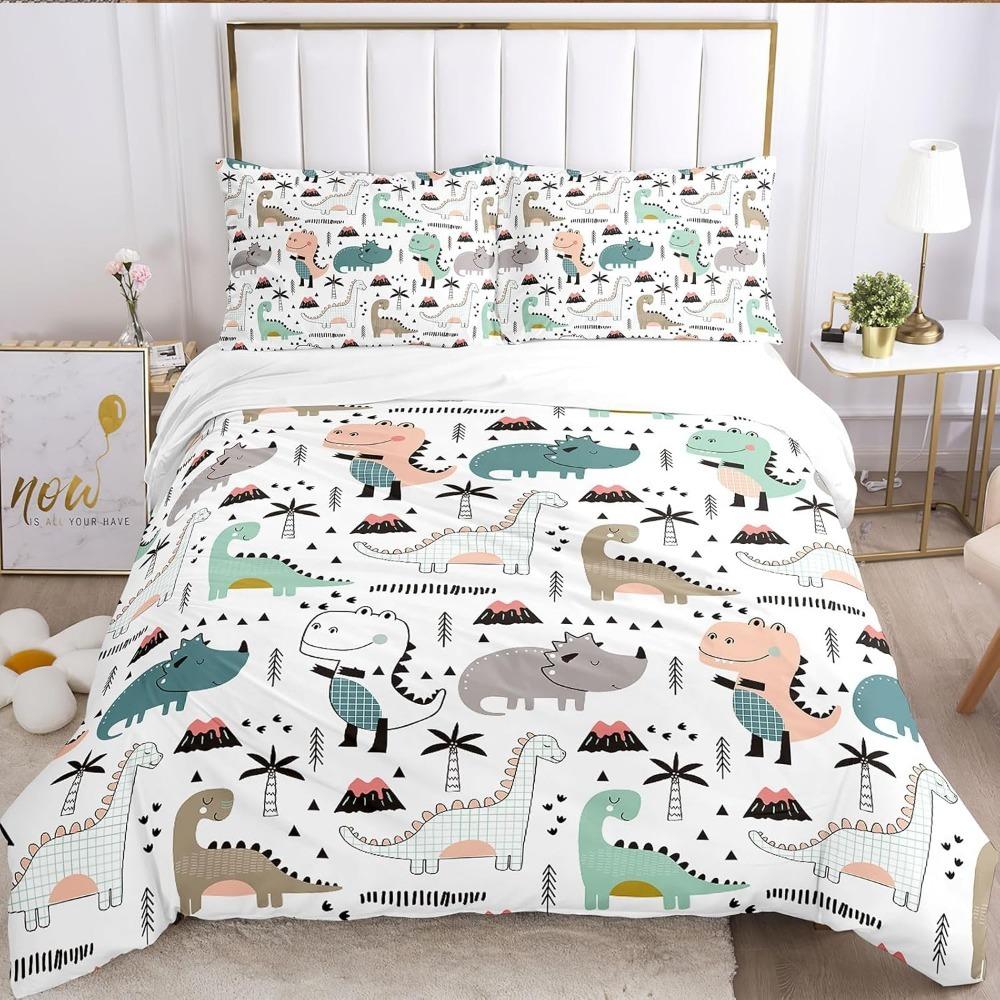 Cartoon Animals Dino Duvet Cover  Bed Sheets Down Duvet Covers, Children's Duvet  Adultcovers, Bedding with Pillowcase  Bedding