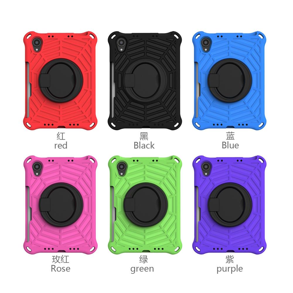 For Apple iPad mini 6 7 6th Gen 2021 2024 A17 Pro A2567 A2568 A2993 A2996 Case EVA Kids Safe Pull Ring Shockproof Shoulder Strap Stand Tablet Cover