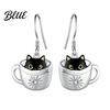Animal Theme Jewelry Women Necklace Hook Earrings Black Cat In