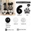 36pcs Black Dog Claw Balloon Numbers 1-9 Birthday Balloon Set Cartoon Animal Theme Party Decoration Pet Party Supplies