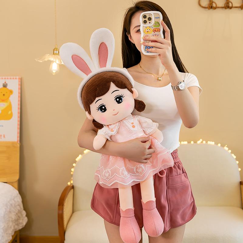 Nasha ragdoll girl hugging sleeping flower fairy doll doll rag doll on bed rag doll for children birthday gift