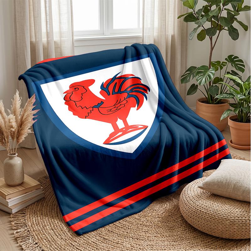 Sydney RoostersPrinted Flannel Blanket Cozy Skin-Friendly Warm Throw for Couch Bed Indoor Daily Use