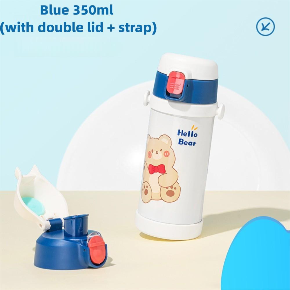 Stainless Steel Children's Water Bottle 350ML Straw Cup Fashion Insulated Cup  Kindergarten